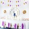 30 Pieces Purple Gold Valentines-Day Graduation Decorations - Kits Lavender White Paper Flowers,Banner Flags,Tassel Streamer Garland Engagement Girl Baby Bridal Shower Party Decoration Lasting Surprise